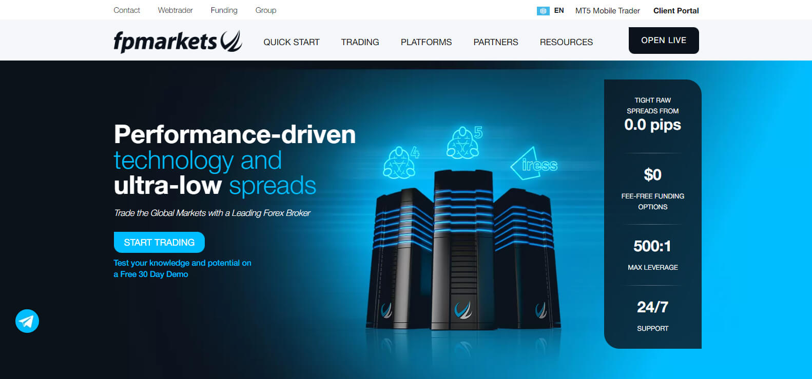 FPMarkets website screenshot