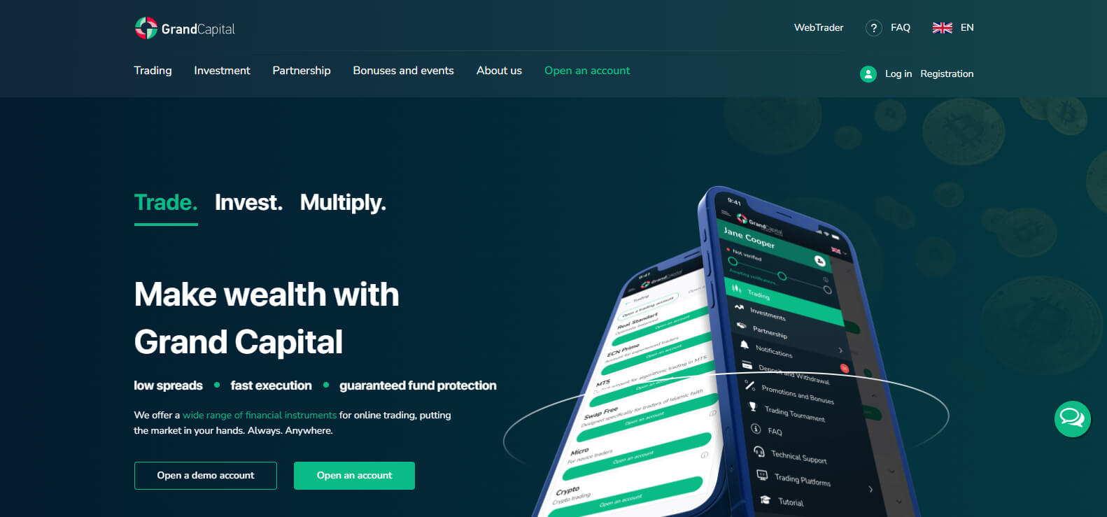 GrandCapital website screenshot