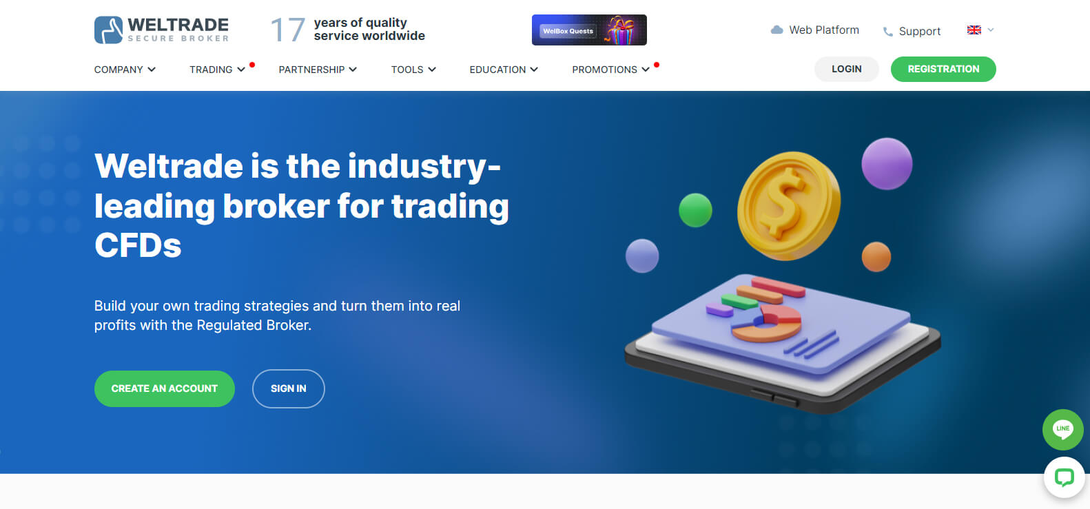 Weltrade website screenshot