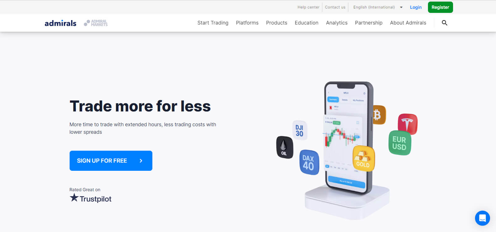 Admirals website screenshot