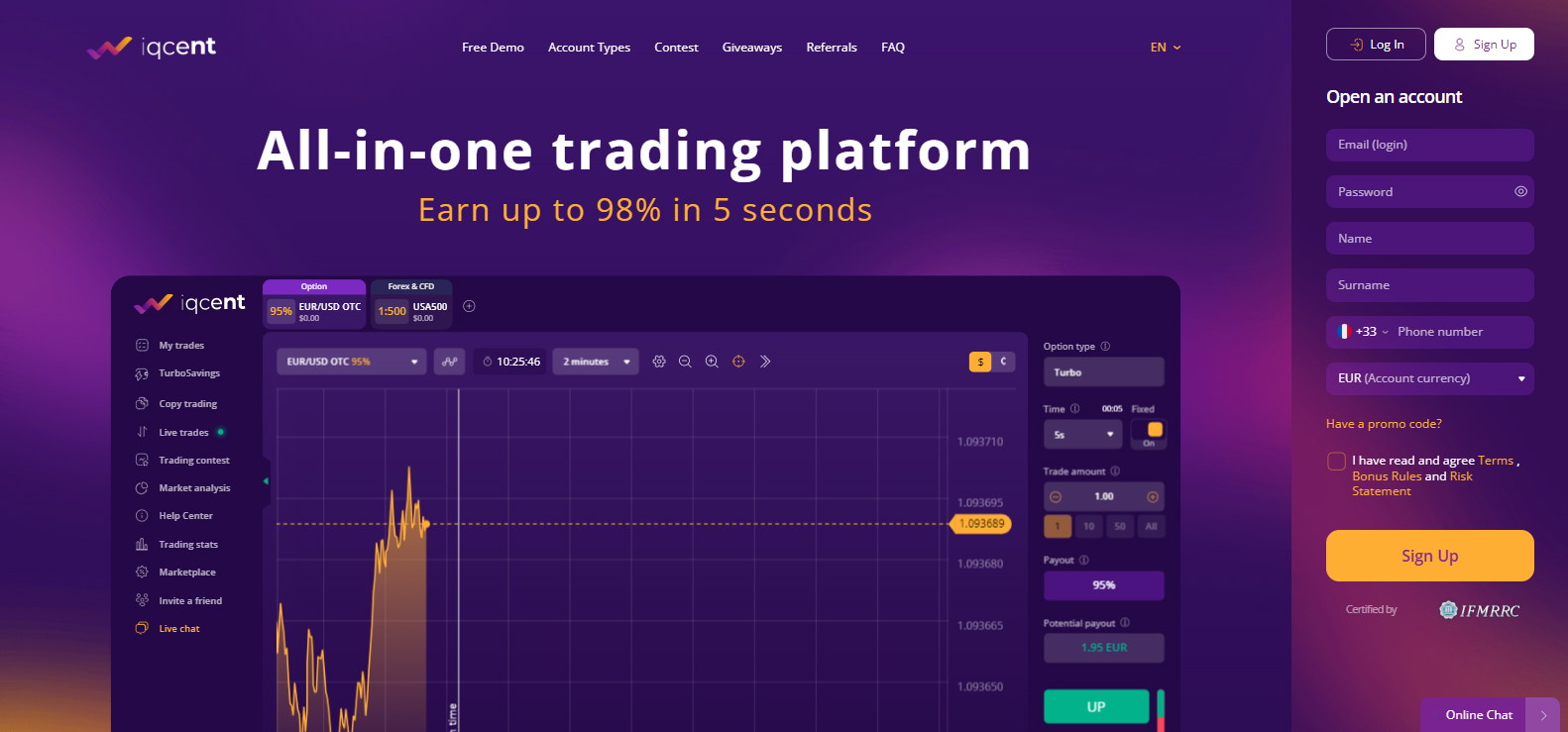 IQCent website screenshot